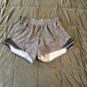 Gray lululemon hotty hot shorts. 4” inseam. Size 4.